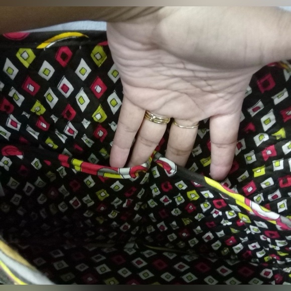 EUC Vera Bradley Laptop Messenger Crossbody Bag, Color Red, Brown, Yellow, - Picture 10 of 12